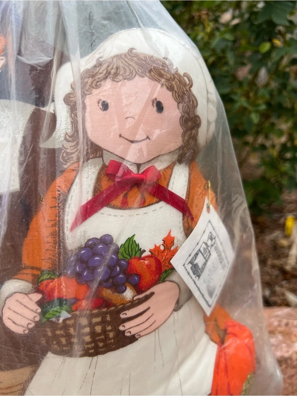 Vintage Thanksgiving Handmade Pilgrim Pumpkin door decor NWT Autumn Halloween